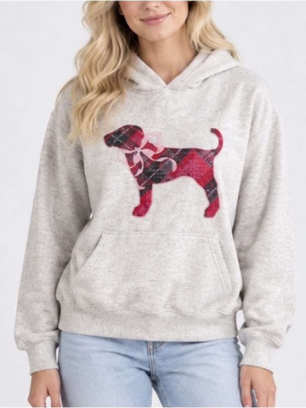 New! PINK X LOVESHACKFANCY oversized plaid hoodie XS 57238